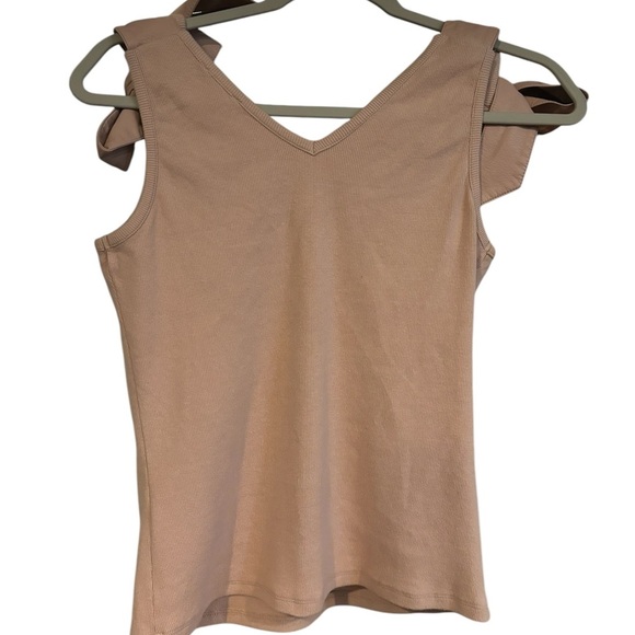 Maeve Faux Leather Bow Strap Tank NWOT - Picture 4 of 5